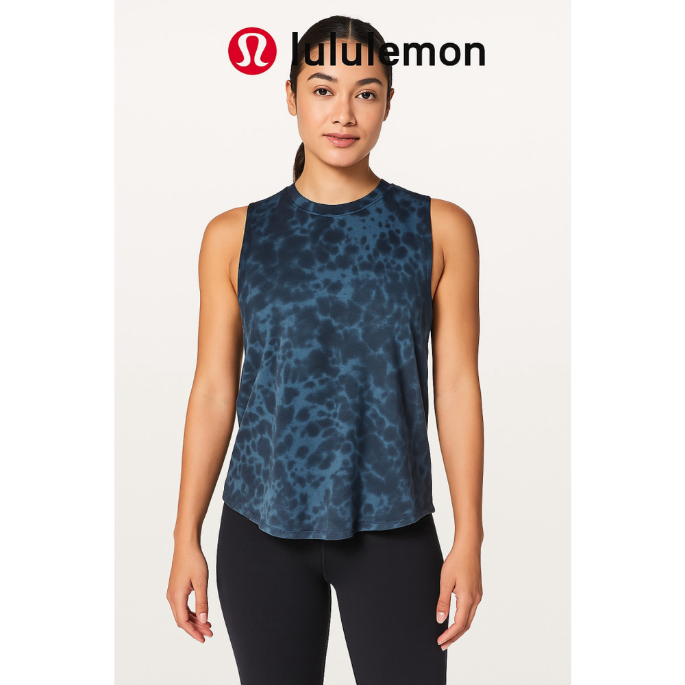 Lululemon Align Tank Top Blue Tie Dye Sleeveless Athletic Women's Size LARGE